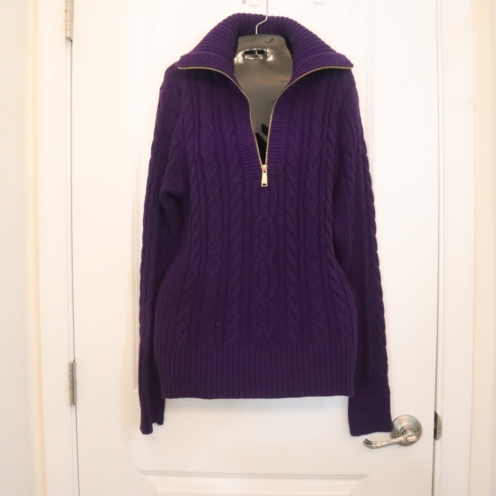 RALPH LAUREN 100% COTTON KNIT SWEATER TURTLE NECK